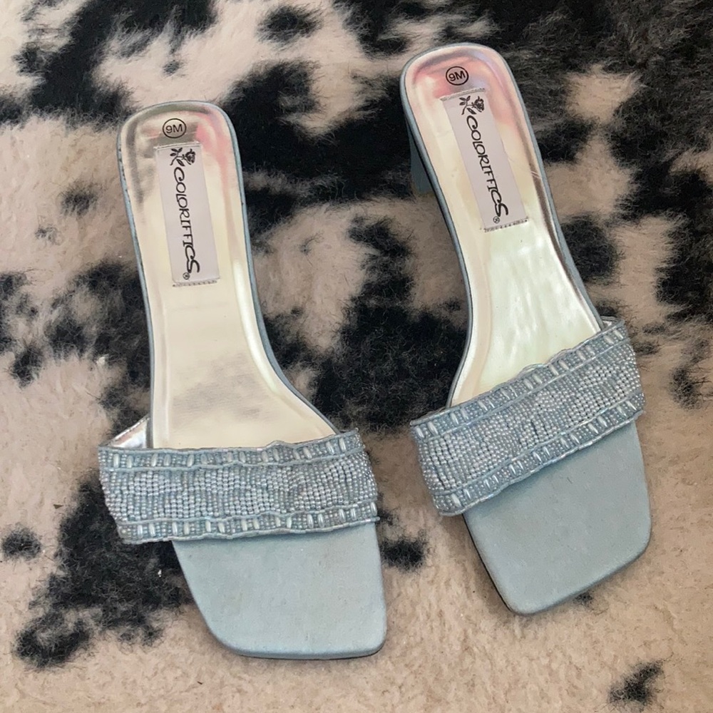 90’s Y2k beaded heeled sandals